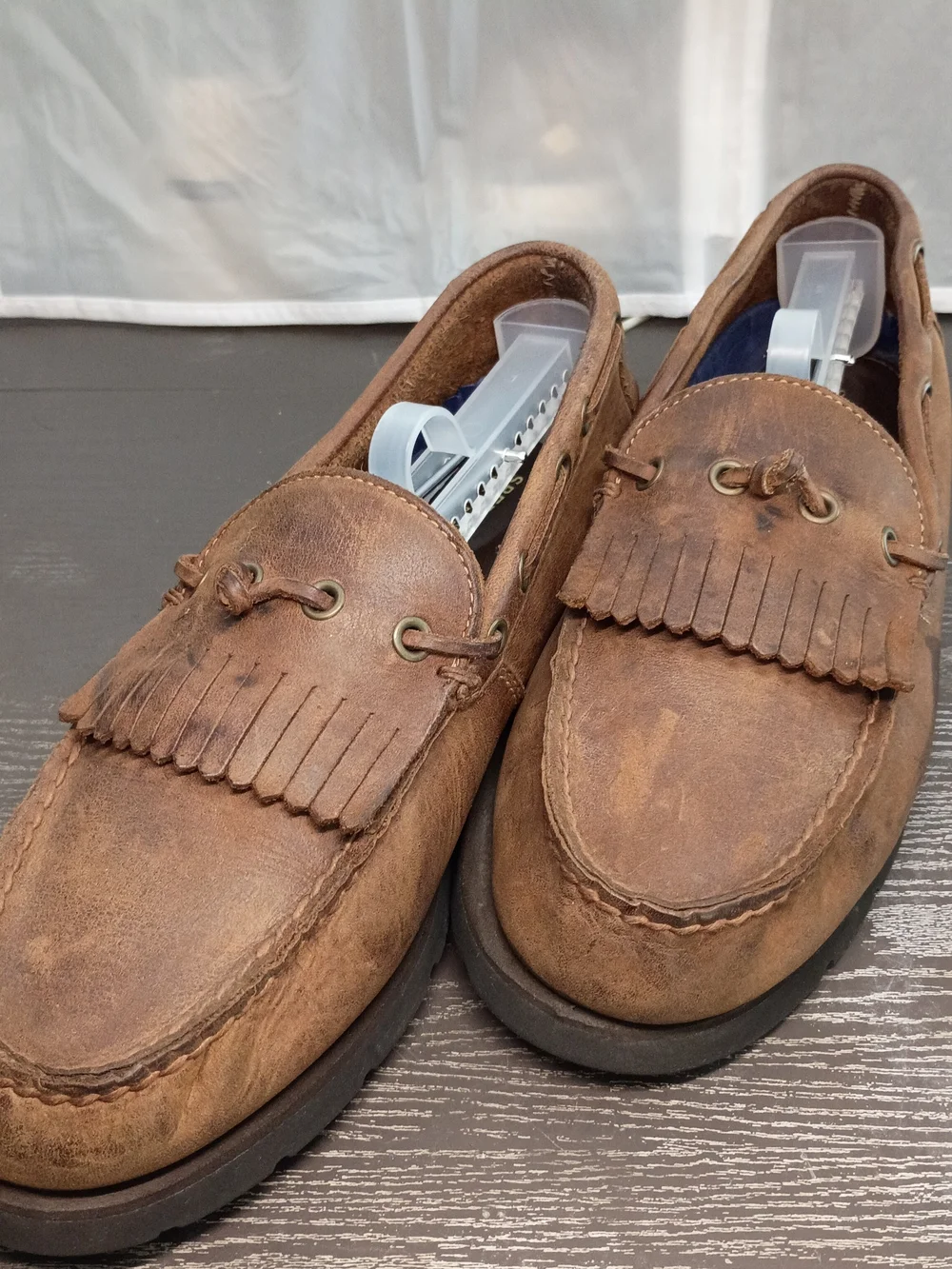Sperry Brown Leather Kiltie Moccasin Slip-On Loafers Men's 9M. Nice!!!